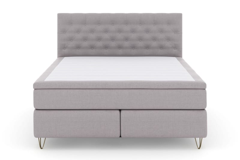 Select No 6 Kontinentalsäng 180x200 Fast/Medium Watergel - Ljusgrå/Metall V-Form - Products - Möbler - Säng - Kontinentalsäng