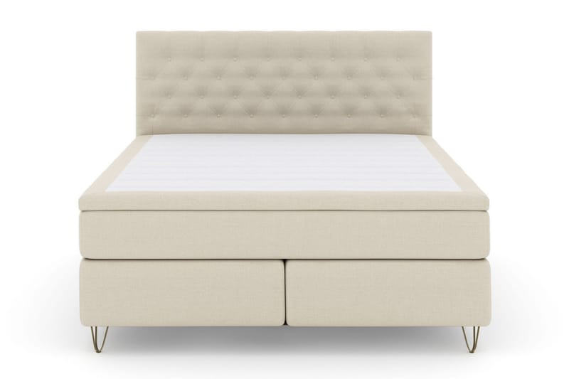 Select No 6 Kontinentalsäng 210x210 Fast/Medium Watergel - Beige/Metall V-Form - Products - Möbler - Säng - Kontinentalsäng