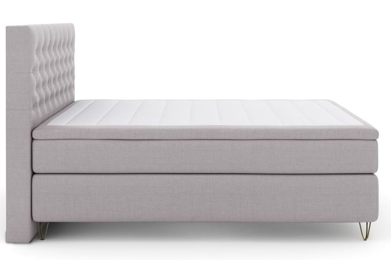 Select No 6 Kontinentalsäng 210x210 Fast/Medium Watergel - Ljusgrå/Metall V-Form - Products - Möbler - Säng - Kontinentalsäng