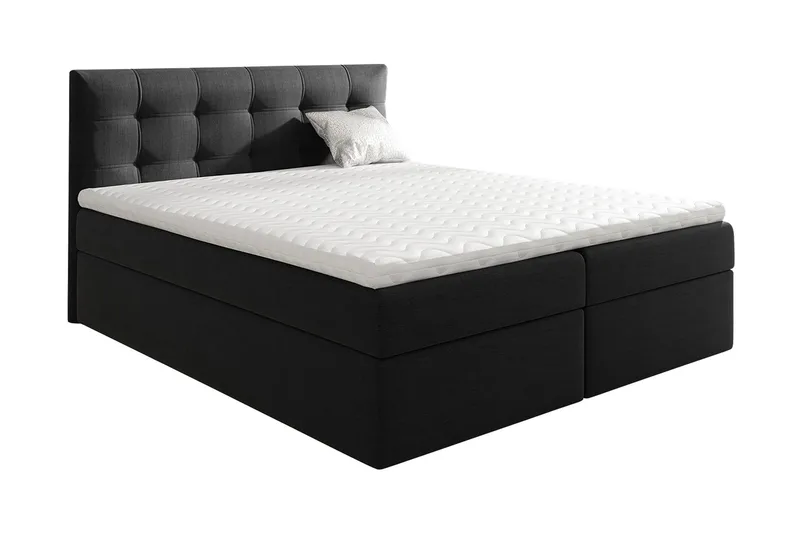 Skaftå Kontinentalsäng 180x200 Svart/Vit - Svart/Vit - Products - Möbler - Säng - Säng med förvaring