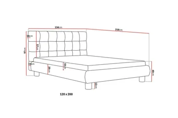 Teddy Komplett Sängpaket Sängram med Madrass 120x200 cm - Grå - Products - Möbler - Säng - Komplett sängpaket