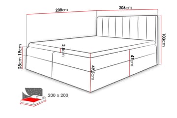 Vasil Kontinentalsäng 200x200 - Svart - Products - Möbler - Säng - Säng med förvaring