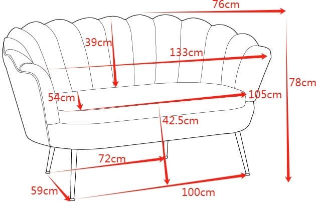2-sits soffa grön/mässing - Kingsley - Grön - Products - Möbler - Soffa - Sammetssoffa