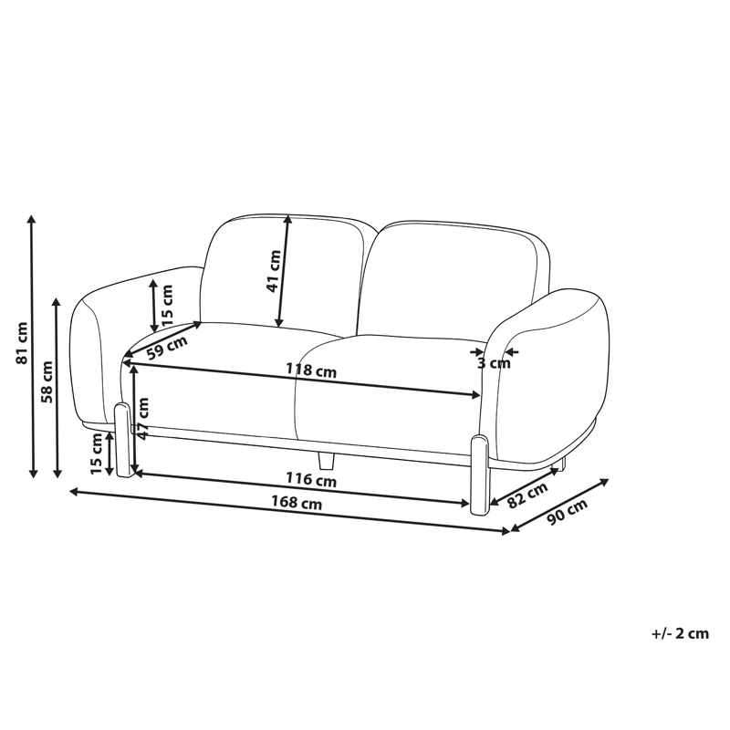 2-sits soffa Odnes i Bouclé - Vit - Products - Möbler - Soffa - 2 sits soffa