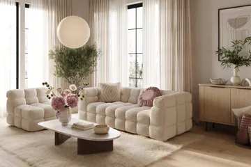 Elise 3-sits Bubblig Soffa - Beige - Products - Möbler - Soffa - 3 sits soffa