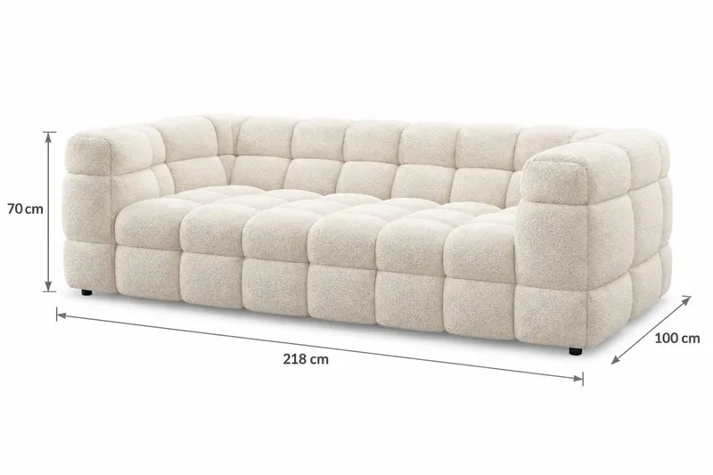 Elise 3-sits Bubblig Soffa - Beige - Products - Möbler - Soffa - 3 sits soffa