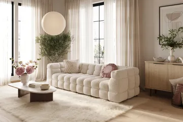 Elise 4-sits Bubblig Soffa - Beige - Products - Möbler - Soffa - 3 sits soffa