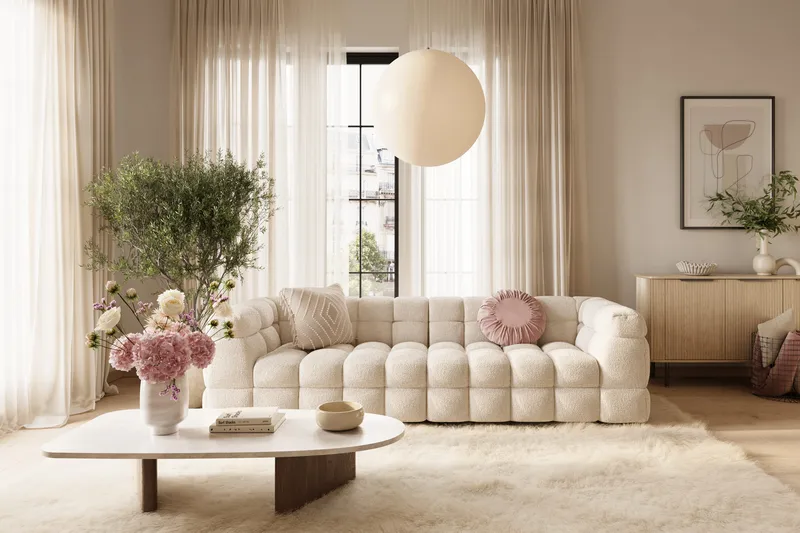 Elise 4-sits Bubblig Soffa - Beige - Products - Möbler - Soffa - 3 sits soffa