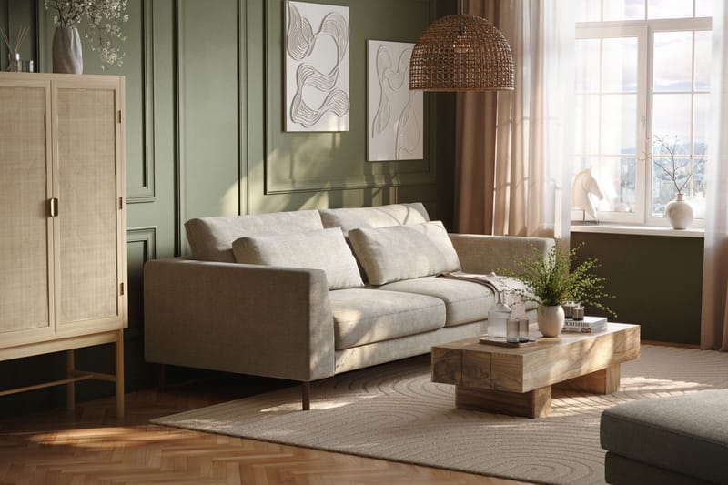 Florenz 3-sits Soffa i Chenille - Grå/Beige - Products - Möbler - Soffa - 3 sits soffa
