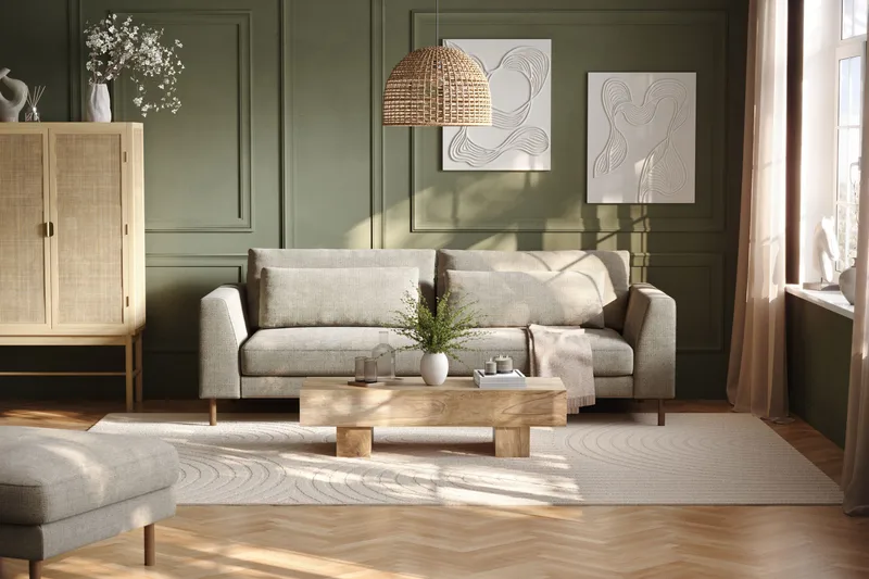 Florenz 3-sits Soffa i Chenille - Grå/Beige - Products - Möbler - Soffa - 3 sits soffa