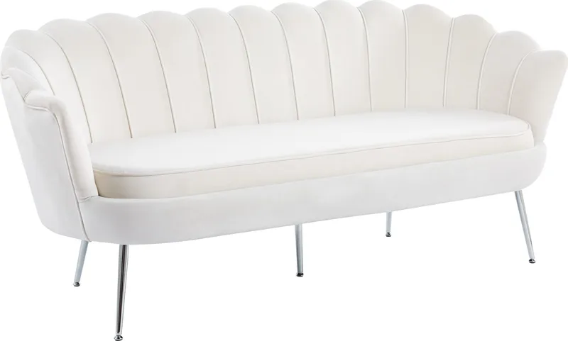 3-sits Soffa Kingsley i Sammet 180 cm, Offwhite
