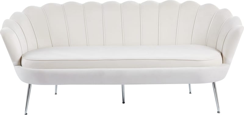 3-sits Soffa Kingsley i Sammet 180 cm - Offwhite - Products - Möbler - Soffa - 3 sits soffa