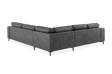 Akron Hörnsoffa Bondedläder - Mörkgrå - Products - Möbler - Soffa - Skinnsoffa