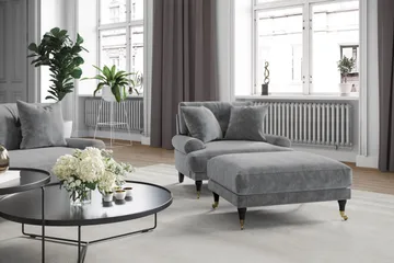 Andrew 2-sits Sammetssoffa - Ljusgrå - Products - Möbler - Soffa - 2 sits soffa