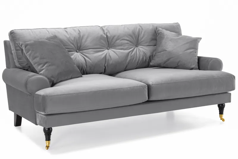 Andrew 2-sits Sammetssoffa - Ljusgrå - Products - Möbler - Soffa - 2 sits soffa