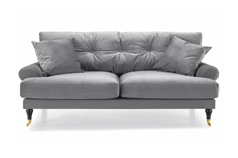Andrew 2-sits Sammetssoffa - Ljusgrå - Products - Möbler - Soffa - 2 sits soffa