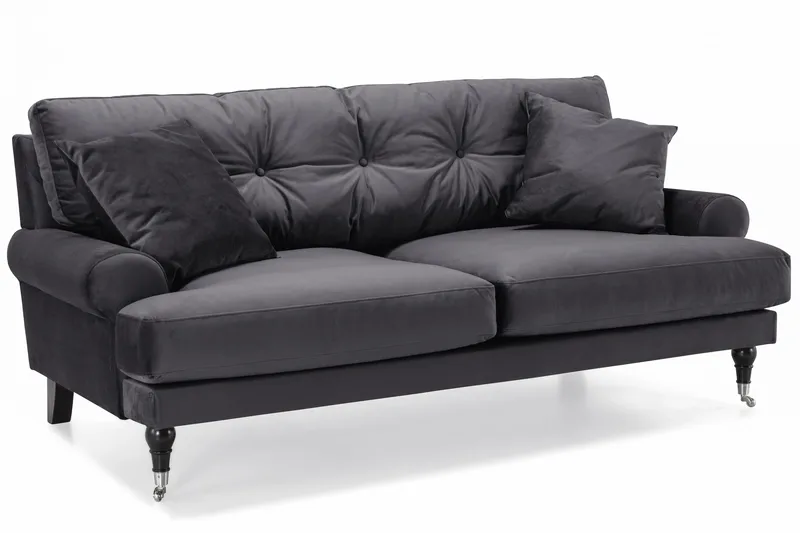 Andrew 2-sits Sammetssoffa - Mörkgrå - Products - Möbler - Soffa - 2 sits soffa