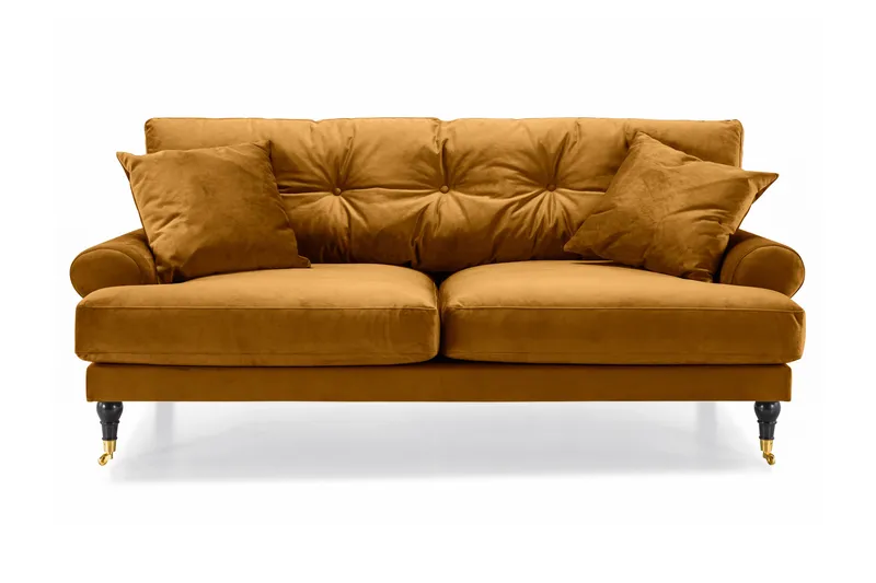 Andrew 2-sits Sammetssoffa - Mörkgul - Products - Möbler - Soffa - 2 sits soffa