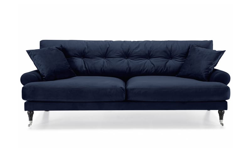 Andrew 3-sits Sammetssoffa - Blå - Products - Möbler - Soffa - 3 sits soffa