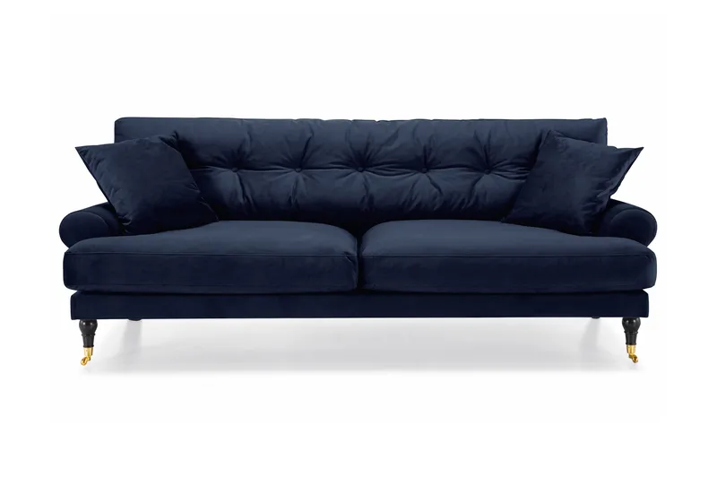 Andrew 3-sits Sammetssoffa - Blå - Products - Möbler - Soffa - 3 sits soffa