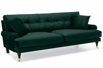 Andrew 3-sits Sammetssoffa - Grön - Products - Möbler - Soffa - 3 sits soffa