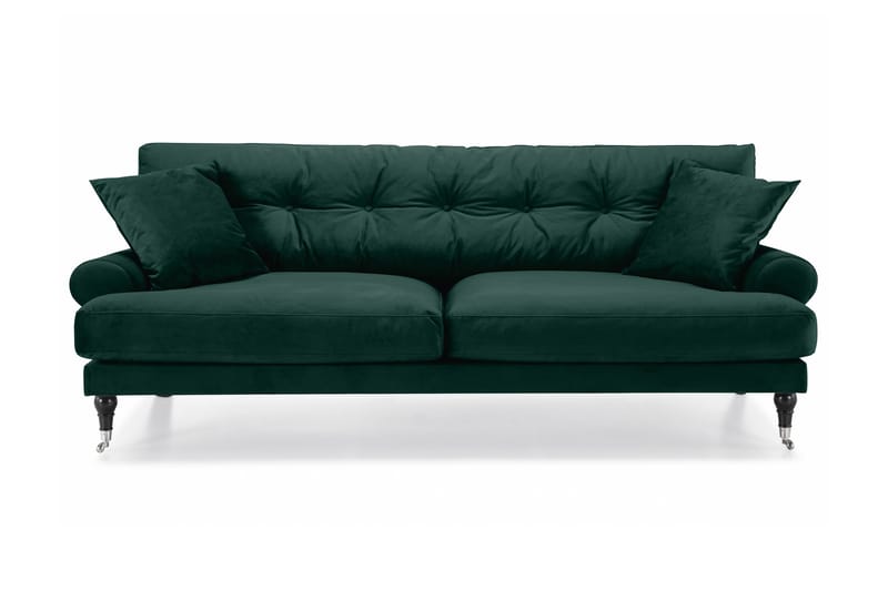 Andrew 3-sits Sammetssoffa - Grön - Products - Möbler - Soffa - 3 sits soffa