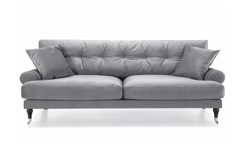 Andrew 3-sits Sammetssoffa - Ljusgrå - Products - Möbler - Soffa - 3 sits soffa
