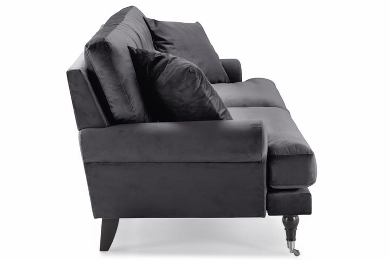 Andrew 3-sits Sammetssoffa - Mörkgrå - Products - Möbler - Soffa - 3 sits soffa