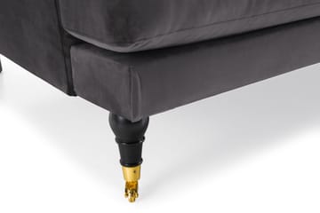 Andrew 3-sits Sammetssoffa - Mörkgrå - Products - Möbler - Soffa - 3 sits soffa