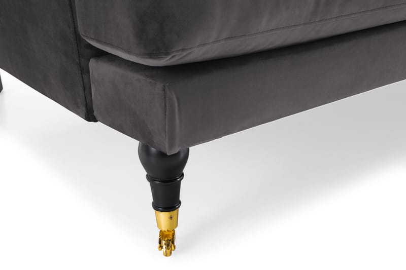 Andrew 3-sits Sammetssoffa - Mörkgrå - Products - Möbler - Soffa - 3 sits soffa