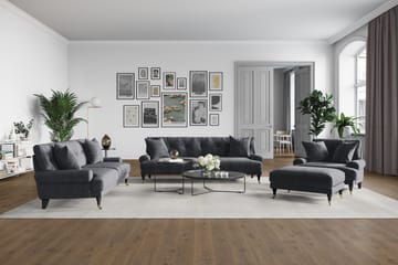 Andrew 3-sits Sammetssoffa - Mörkgrå - Products - Möbler - Soffa - 3 sits soffa