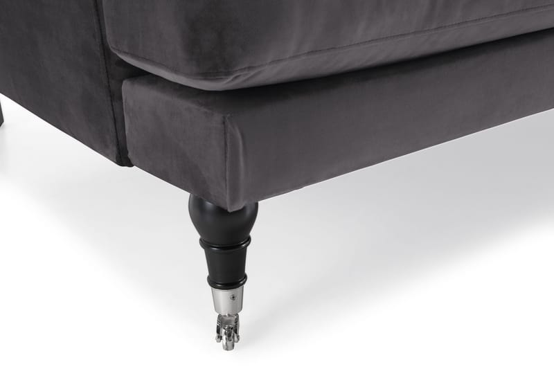 Andrew 3-sits Sammetssoffa - Mörkgrå - Products - Möbler - Soffa - 3 sits soffa