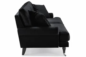 Andrew 3-sits Sammetssoffa - Svart - Products - Möbler - Soffa - 3 sits soffa