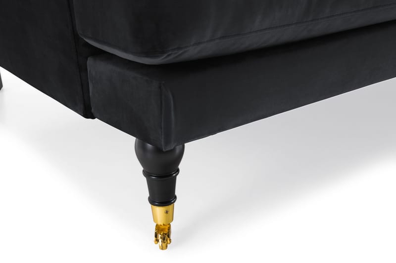 Andrew 3-sits Sammetssoffa - Svart - Products - Möbler - Soffa - 3 sits soffa