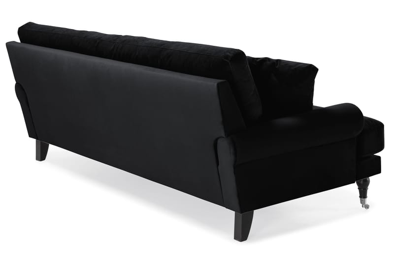 Andrew 3-sits Sammetssoffa - Svart - Products - Möbler - Soffa - 3 sits soffa