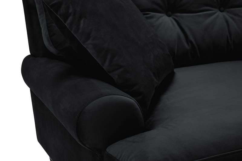 Andrew 3-sits Sammetssoffa - Svart - Products - Möbler - Soffa - 3 sits soffa