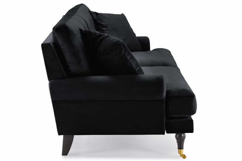 Andrew 3-sits Sammetssoffa - Svart - Products - Möbler - Soffa - 3 sits soffa