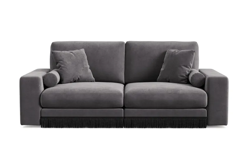 Arken Lyx 3-sits Djup Sammetssoffa - Mörkgrå - Products - Möbler - Soffa - 3 sits soffa