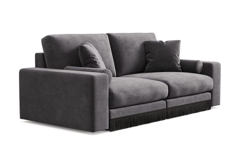 Arken Lyx 3-sits Djup Sammetssoffa - Mörkgrå - Products - Möbler - Soffa - 3 sits soffa
