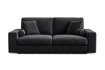 Arken Lyx 3-sits Djup Sammetssoffa - Svart - Products - Möbler - Soffa - 3 sits soffa