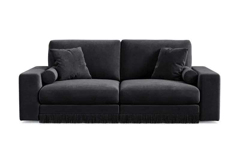 Arken Lyx 3-sits Djup Sammetssoffa - Svart - Products - Möbler - Soffa - 3 sits soffa