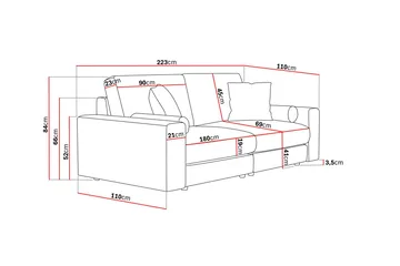Arken Lyx 3-sits Djup Sammetssoffa - Svart - Products - Möbler - Soffa - 3 sits soffa