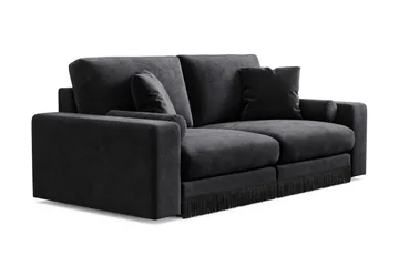 Arken Lyx 3-sits Djup Sammetssoffa - Svart - Products - Möbler - Soffa - 3 sits soffa