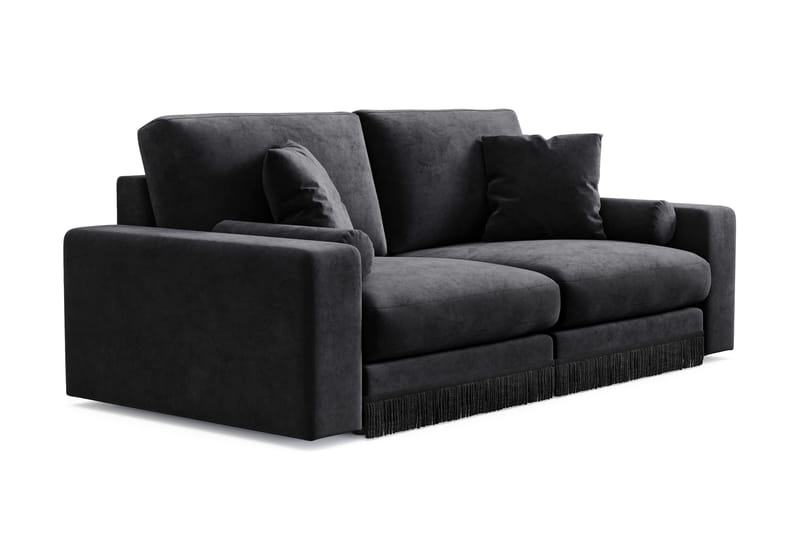 Arken Lyx 3-sits Djup Sammetssoffa - Svart - Products - Möbler - Soffa - 3 sits soffa