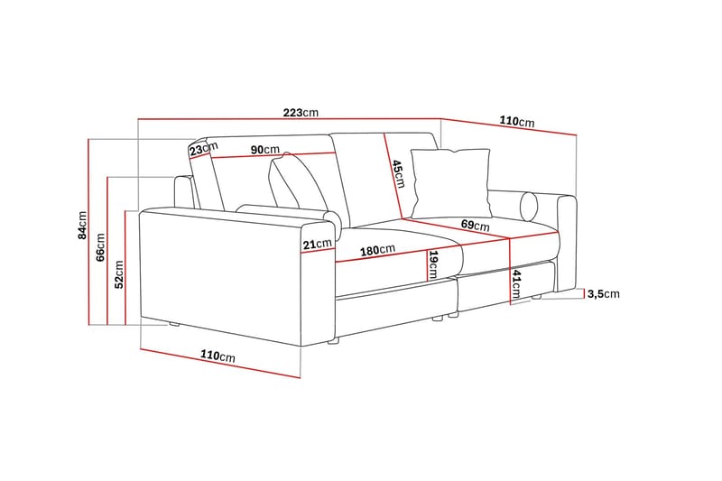 Arken Lyx 3-sits Djup Soffa i Tyg - Beige - Products - Möbler - Soffa - 3 sits soffa