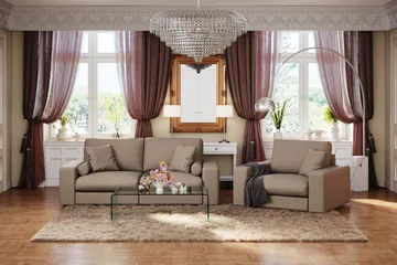 Arken Lyx 3-sits Djup Soffa i Tyg - Brun - Products - Möbler - Soffa - 3 sits soffa