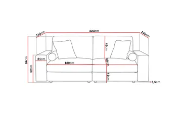 Arken Lyx 3-sits Djup Soffa i Tyg - Brun - Products - Möbler - Soffa - 3 sits soffa