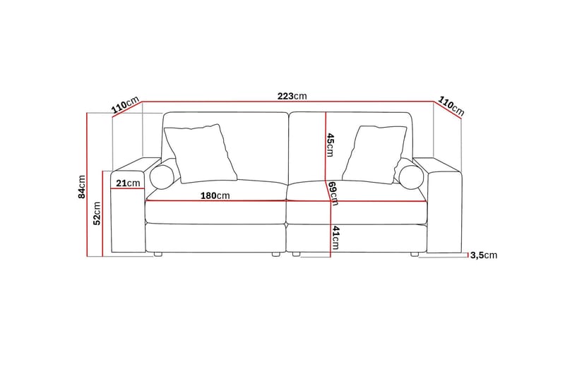 Arken Lyx 3-sits Djup Soffa i Tyg - Brun - Products - Möbler - Soffa - 3 sits soffa