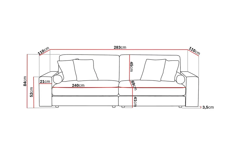 Arken Lyx 4-sits Djup Sammetssoffa - Svart - Products - Möbler - Soffa - Sammetssoffa