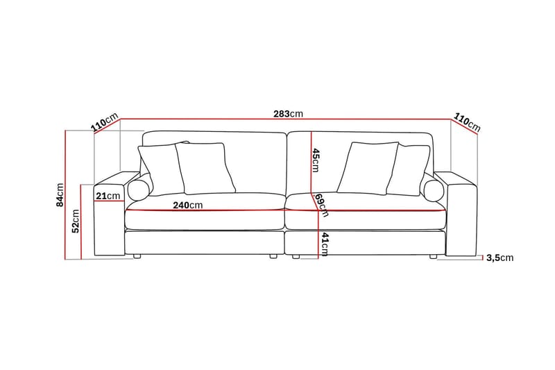 Arken Lyx 4-sits Djup Soffa i Tyg - Brun - Products - Möbler - Soffa - 4 sits soffa